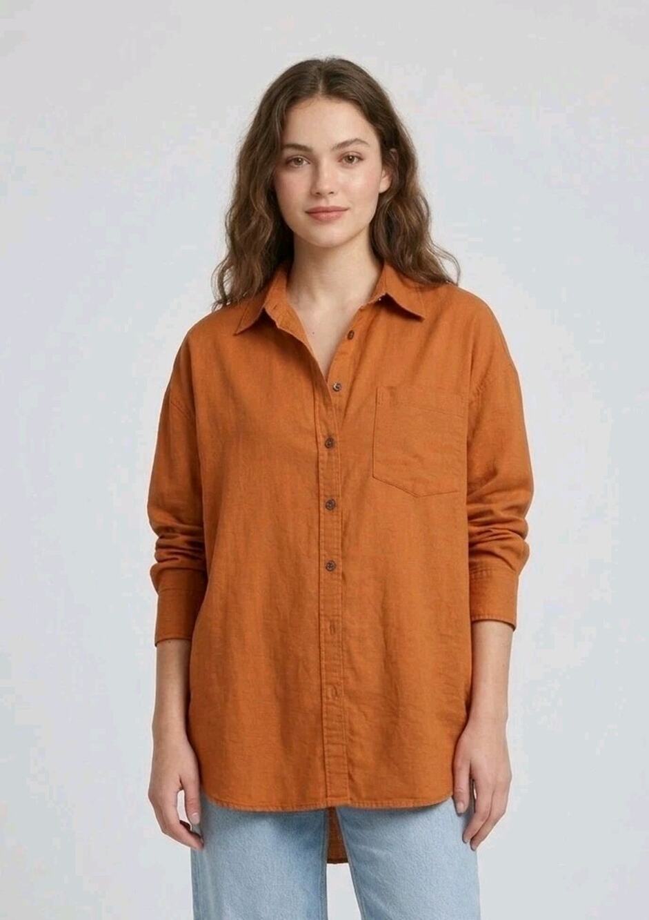 Anthropologie Maeve Bennet Cotton Button Up Long Sleeve Shirt Small